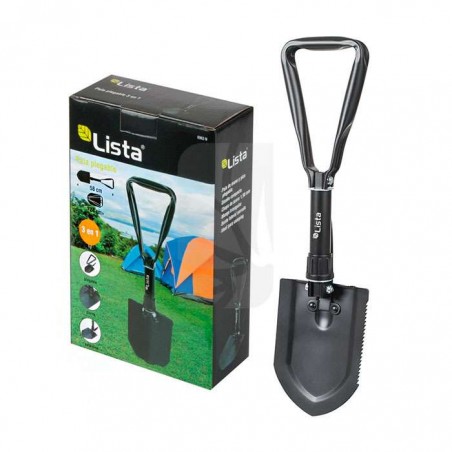 Compact folding shovel and pick with cover