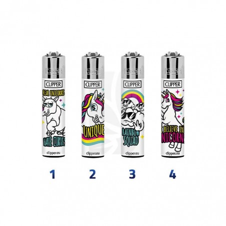Mechero CLIPPER Classic Amazing Unicorn Rainbow