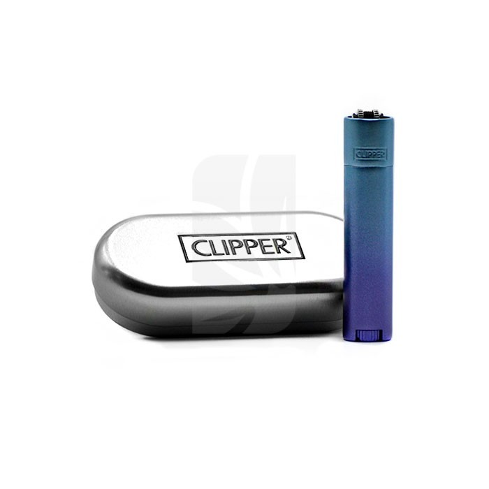 Clipper metal Flint - blue Gradient. Mechero Clipper Acero color azul multi.