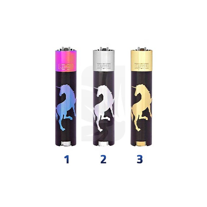 Briquet CLIPPER Metal Unicorns Mix