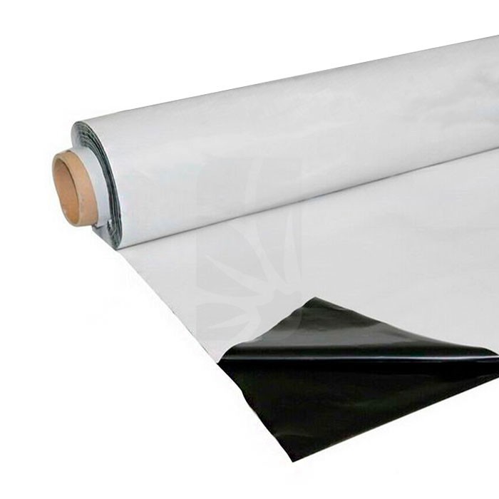 Plastique Réfléchissant Noir/Blanc 2 x 10 m 70 mic