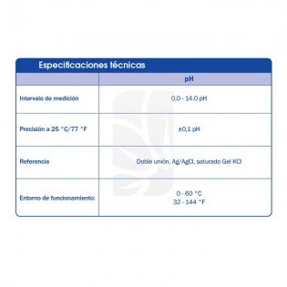 características SONDA DE SOLUCIÓN DE PH BLUELAB