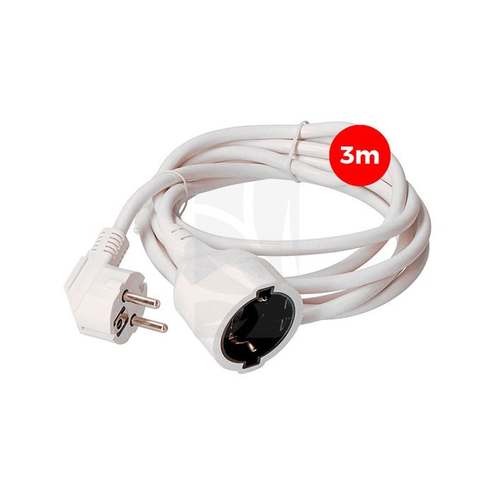 Extension Cord 3 m 3x1.5 T/TL White