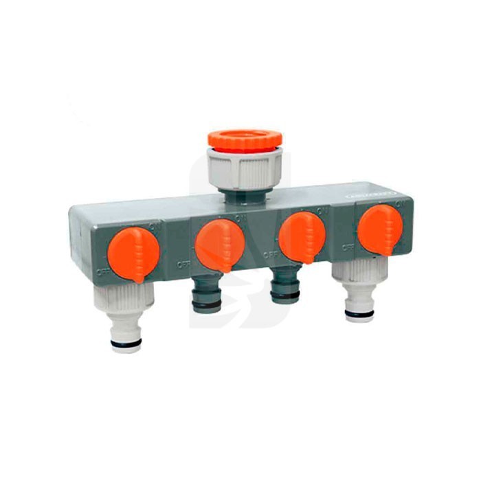 Adaptador 4 vias para grifo jardin 3/4