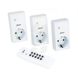 Set of 3 Schuko sockets with remote control # Hydroponics Blanes