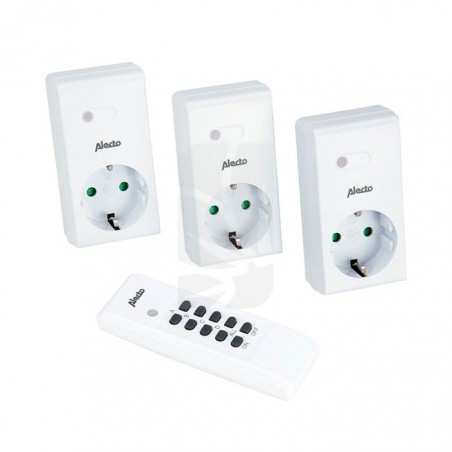 Set of 3 Schuko sockets with remote control # Hydroponics Blanes