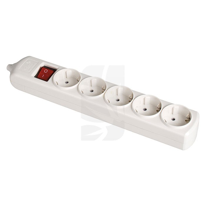 Bipolar base with 5 sockets, side T/T, 16A 250V, luminous switch Bipolar base with 5 sockets, side T/T, 16A 250V, luminous switch