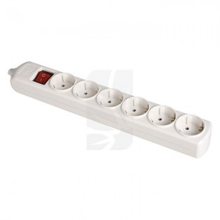 Bipolar base 6 sockets T/T side 16A Illuminated switch