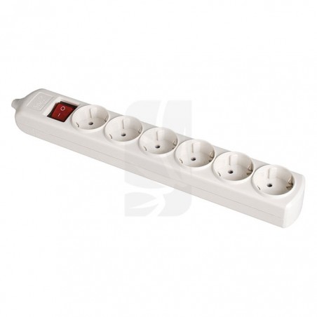 Bipolar base 6 sockets T/T side 16A Illuminated switch