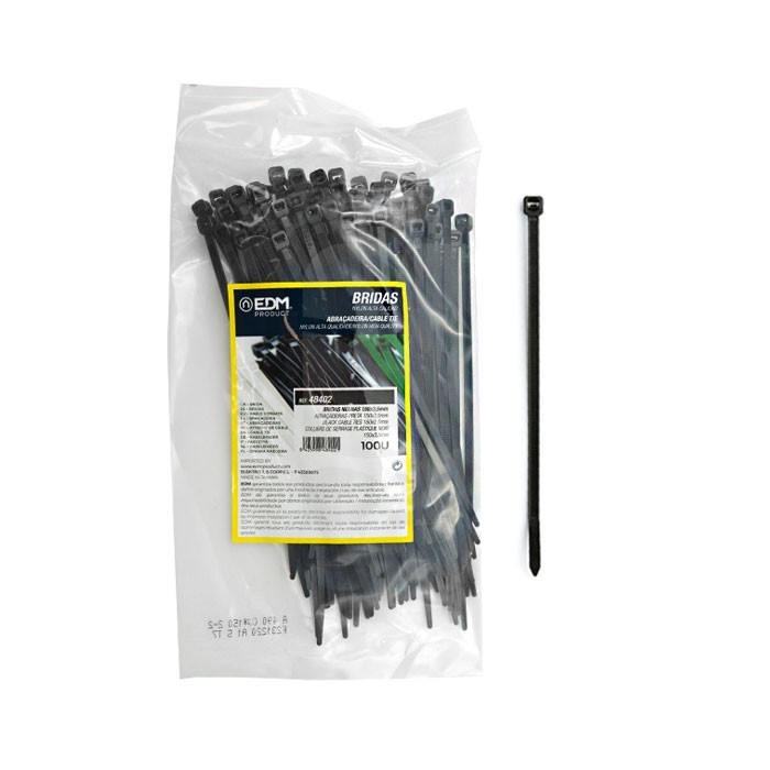 Bridas negras 150x3.5 mm. 100 u. Bridas negras 150x3.5 mm. 100 u.