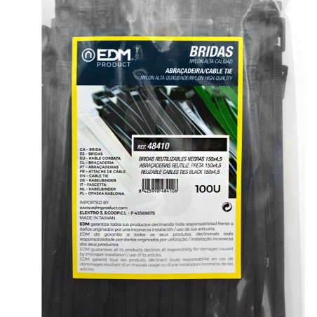 Fascette Nere Riutilizzabili 150x4,5 mm – 100 pz