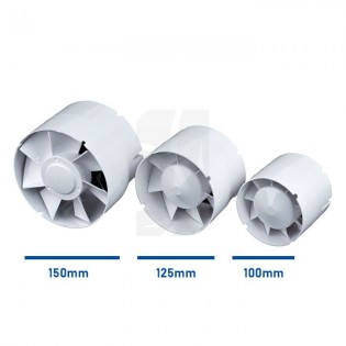 Extracteur en Ligne 125 (195 m3/h) Tube