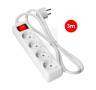 Multiple base with 4 T/TL sockets, 3 m (3x1.5 mm), with switch