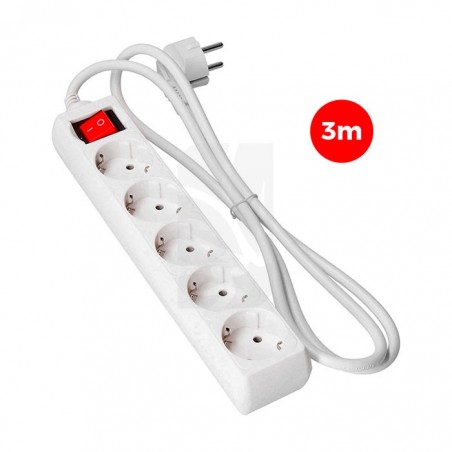 Buy 5-socket T/TL 3m 3x1.5mm multi-socket base with switch