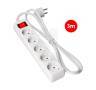 Multiple base with 5 T/TL sockets, 3 m (3x1.5 mm), with switch