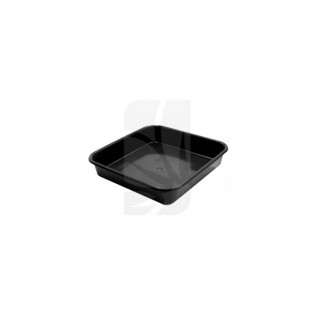 Plato Cuadrado negro de 15 x 15 cm. Liso