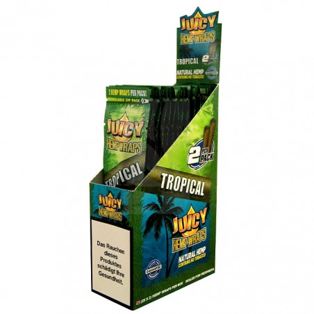 Caja de Blunts Jay's Hemp Wraps Tropical de Juicy Hemp Wraps