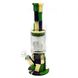 Silicone Waterpipe Glass Part + Perculator Camouflage 38 cm.