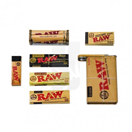 Pack fumar RAW ® Funda cigarros + papel + conos...