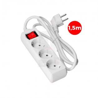 Buy 3-socket power strip with switch and 1.5m cable