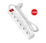 Multiple base with 6 Schuko sockets and switch, 1.5 m