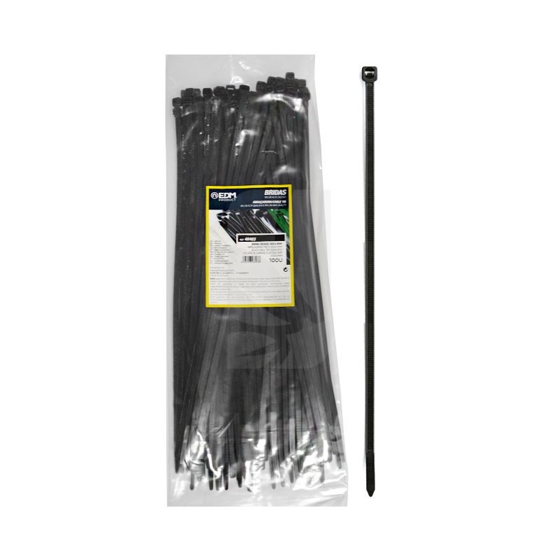 Bridas negras 300x4.8 mm. 100 u. Bridas negras 300x4.8 mm. 100 u.