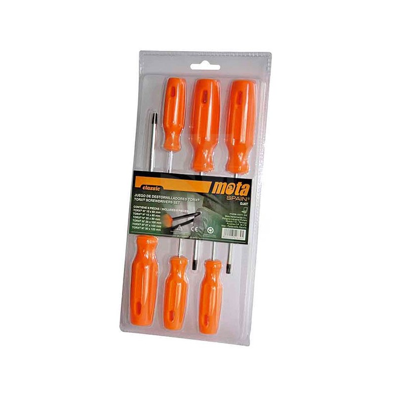 Set di 6 Cacciaviti Torx in Acciaio al Carbonio Set di 6 Cacciaviti Torx in Acciaio al Carbonio