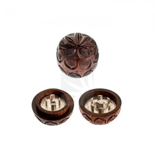 Grinder de Leaf en Madera, y Aluminio de 2 Partes