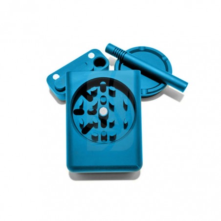 Grinder with Blue Aluminum Dugout Pipe 🌿