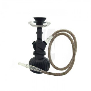 Shisha 25 cm. 1 Mang. Negra Silicona/Cristal