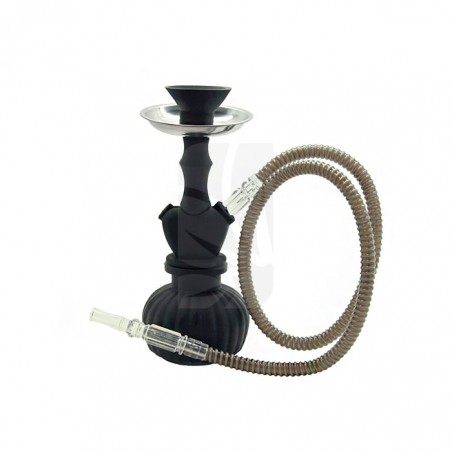 Shisha 25 cm. 1 Mang. Negra Silicona/Cristal