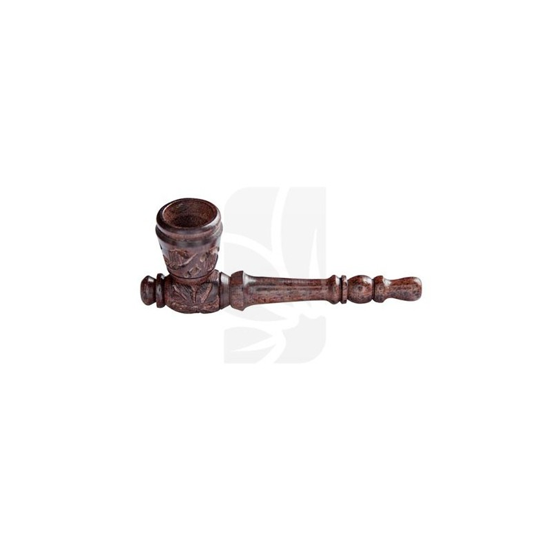Cachimbo de Madeira RoseWood Carved 4", 10,5 cm