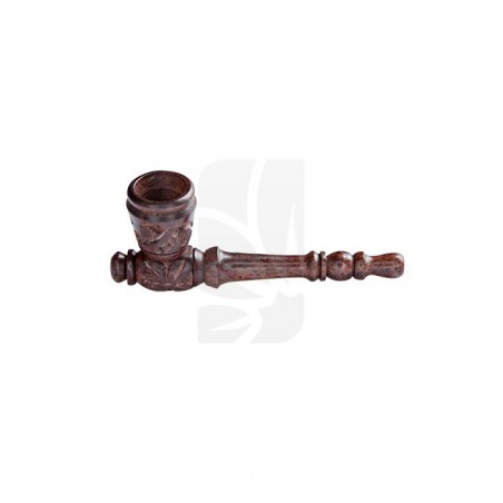 Rose Wood Pipe Carved 4", 10,5 cm