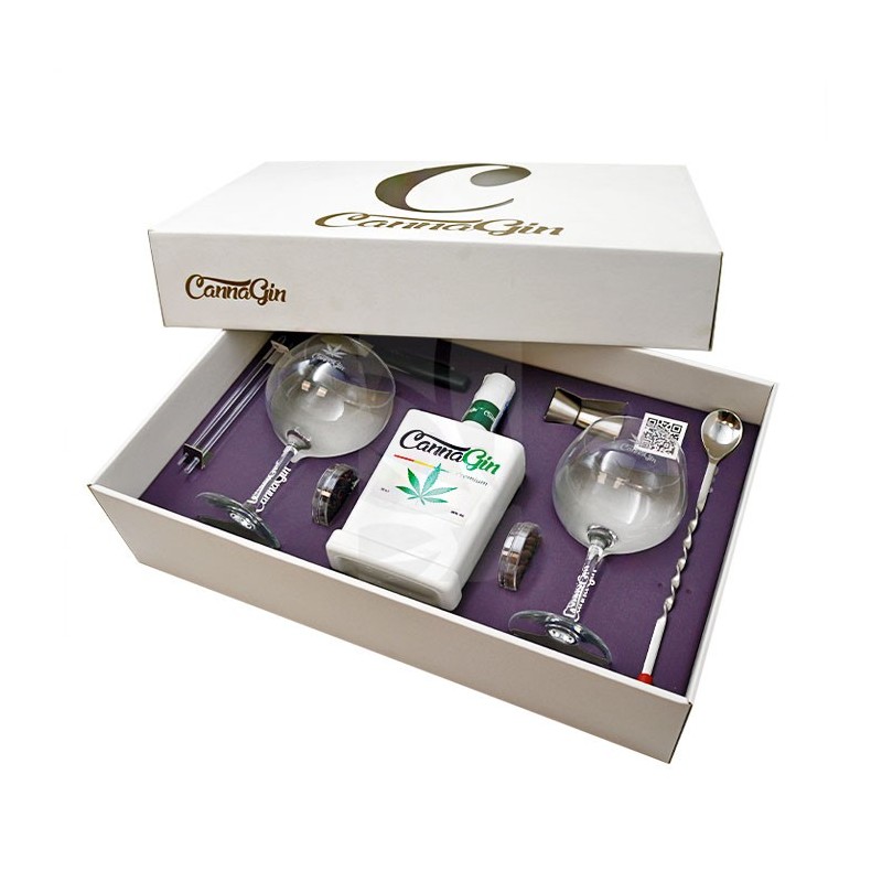 Ginebra Estuche Cannagin 70 cl. con 2 copas Set