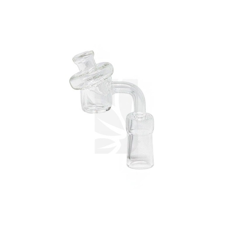 Banger de cuarzo hembra 14mm. con tapa de vidrio Airflow Banger de cuarzo hembra 14mm. con tapa de vidrio Airflow