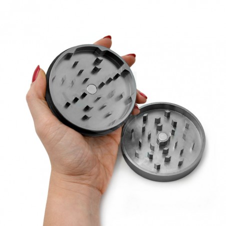 GRINDER CON IMAN 2 PARTES GRIS (89 MM)