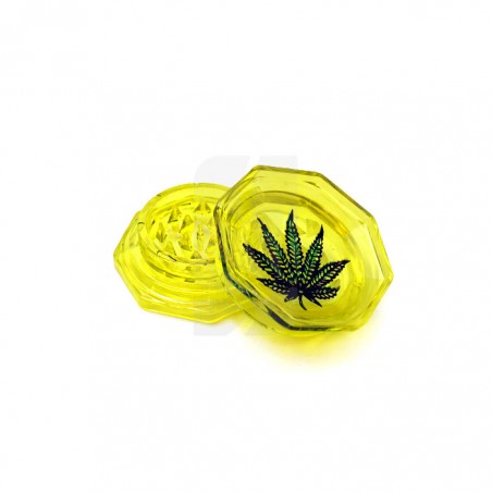 Grinder Amarillo de Plastico de Leaf de 2 Partes