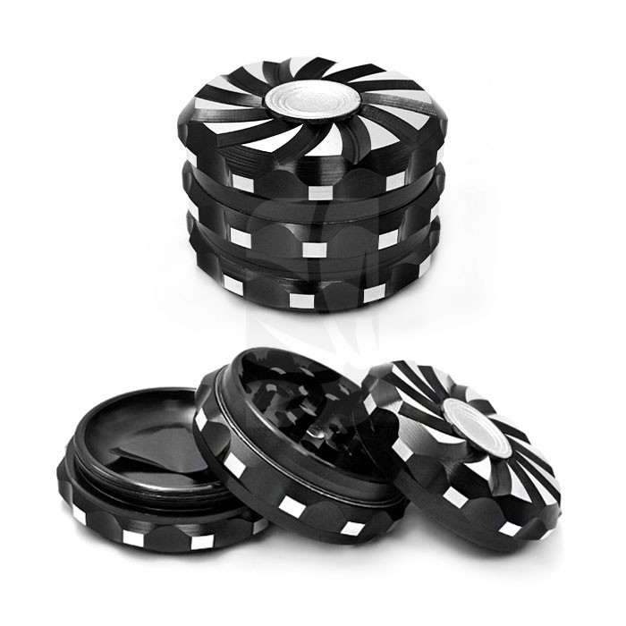 Grinder Atomic Premium Spinner 3 Parti Nero Grinder Atomic Premium Spinner 3 Parti Nero