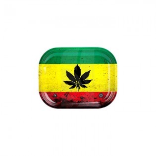 Rasta Leaf Small Rolling Tray ⚡ BUY Here