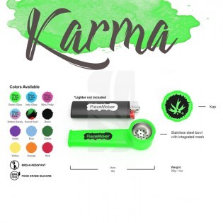 Tamaño de la Pipa KARMA en Varios Colores de Silicona