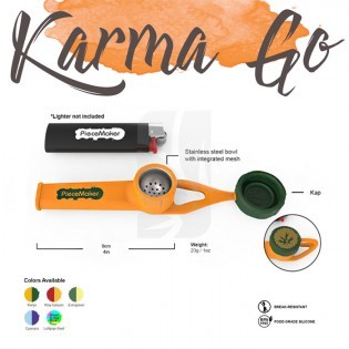 Tamaño de la Pipa KARMA GO! Naranja de Silicona