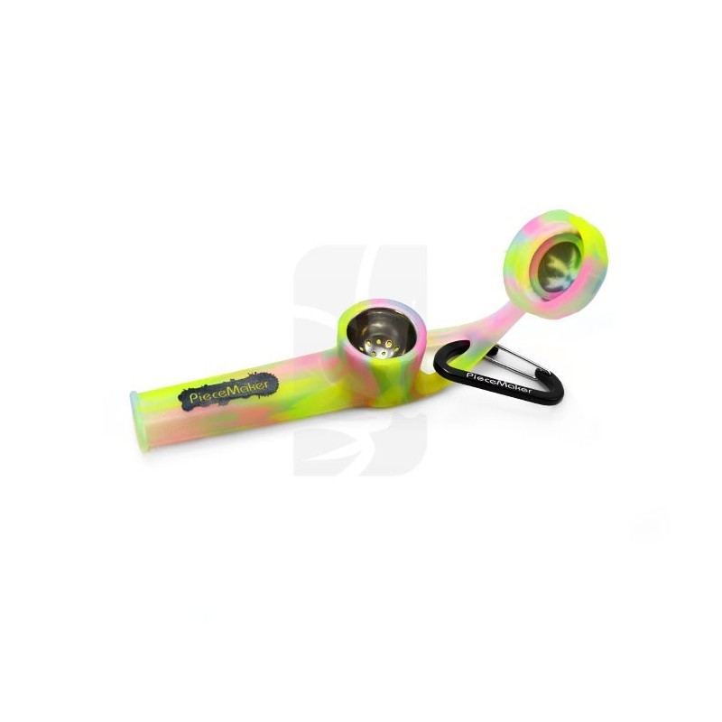 Pipa in silicone KARMA GO! Giallo/Verde/Rosa