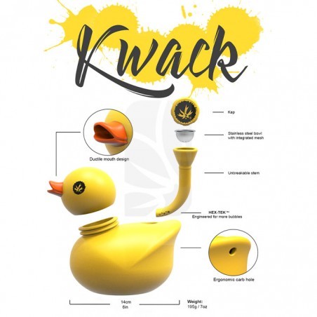 Pipa/Bong Silicona Kwack Pato Amarillo