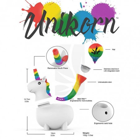 Pipa/Bong Silicona Unikorn Rainbow
