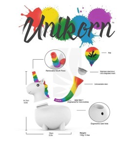 Pipa/Bong Silicona Unikorn Rainbow