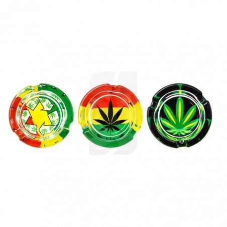 Comprar Cenicero con Hoja de Marihuana de Colores en Cristal barato