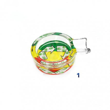 Cendrier en Verre Feuilles Weed