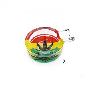 Cenicero de Hoja Weed de Cristal con posa porro