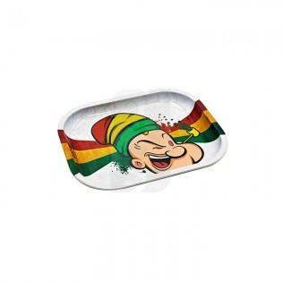 Vassoio Metallico per Rollare – Rasta Spinach – Piccolo 18 x 14 cm