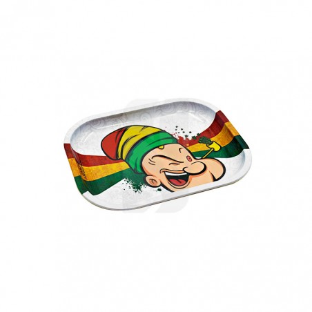 Metal Rolling Tray – Rasta Spinach – Small 18 x 14 cm